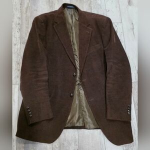 42R Men's Dockers Corduroy Blazer Brown 100% Cotton 2 Button Sport Coat